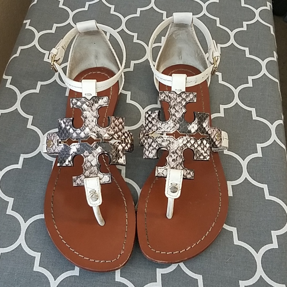 Tory Burch Pheobe Flats Double T Sandals sz 7
